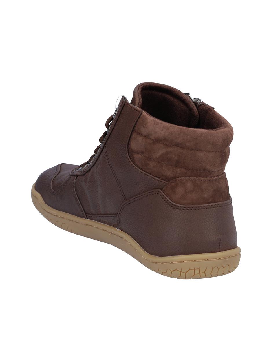 Botines básicos de mujer de piel con cierre de cordones y logotipo lateral pequeño - Kangaroos - Marrón oscuro Marrón oscuro-5