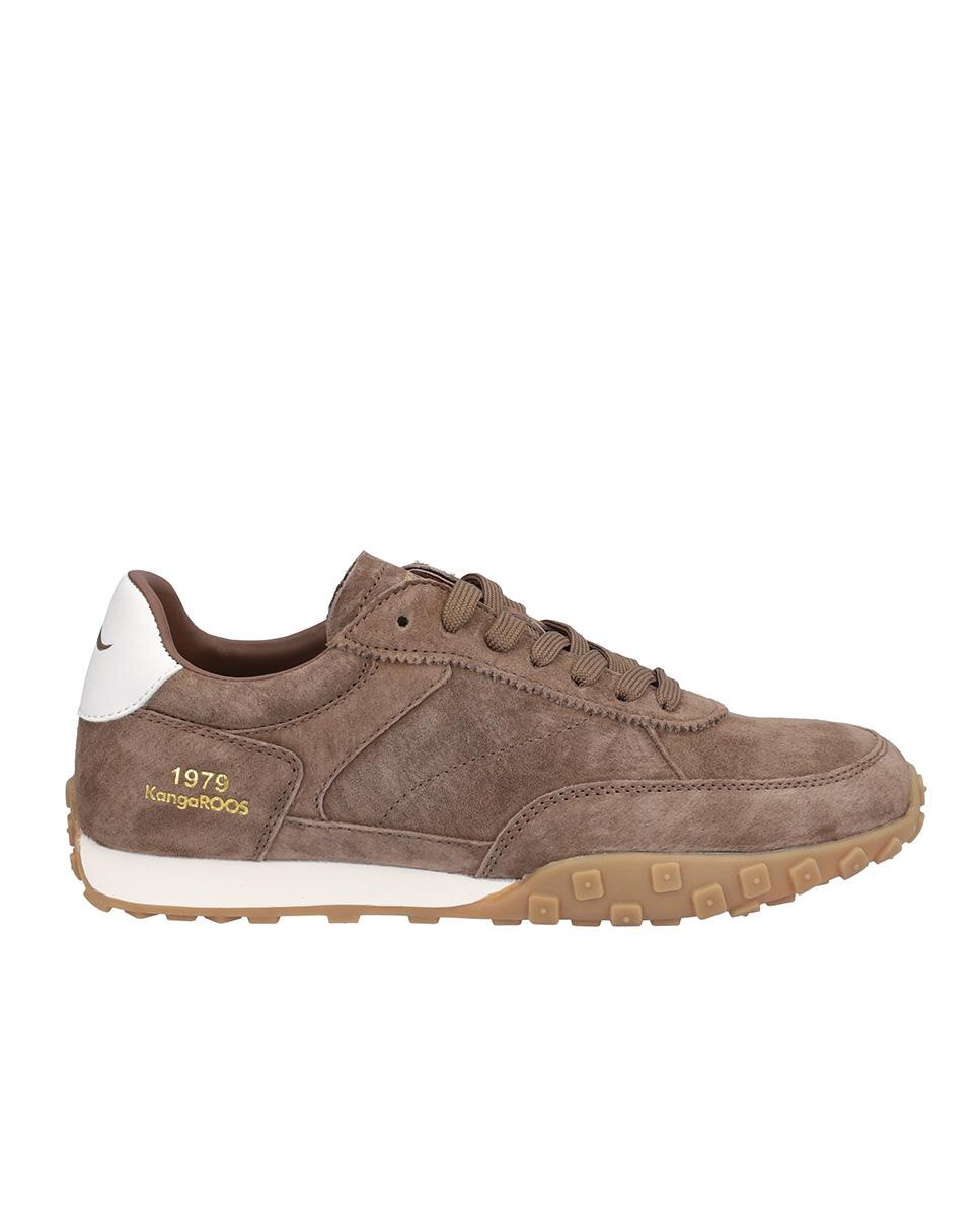 Zapatillas deportivas de mujer de piel con suela a contraste en liso - Kangaroos - Marrón oscuro Marrón oscuro-1