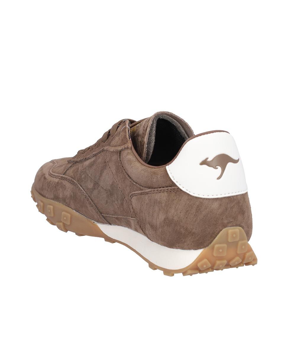 Zapatillas deportivas de mujer de piel con suela a contraste en liso - Kangaroos - Marrón oscuro Marrón oscuro-5