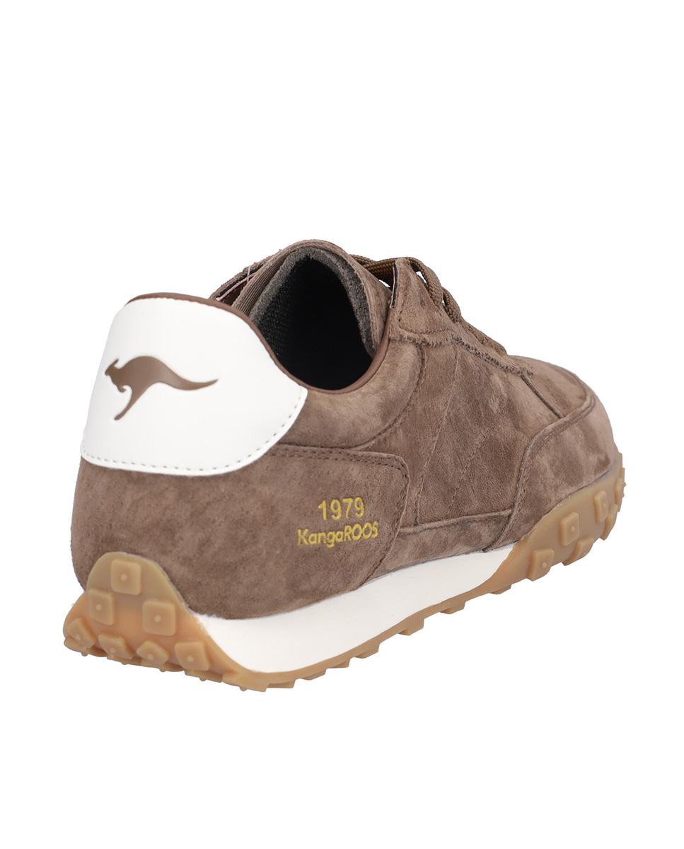 Zapatillas deportivas de mujer de piel con suela a contraste en liso - Kangaroos - Marrón oscuro Marrón oscuro-6