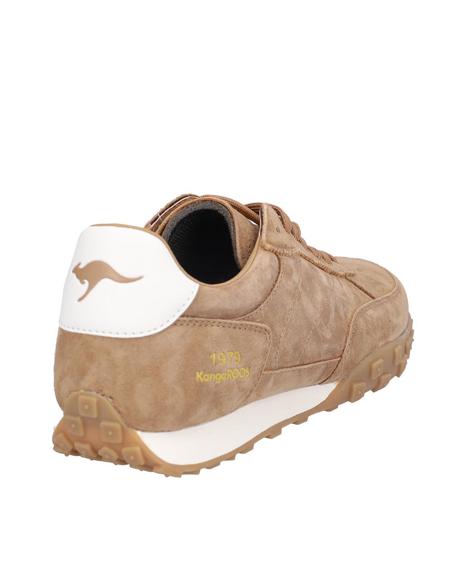 Zapatillas deportivas de mujer de piel con suela a contraste en liso - Kangaroos - Marrón claro Marrón claro-6