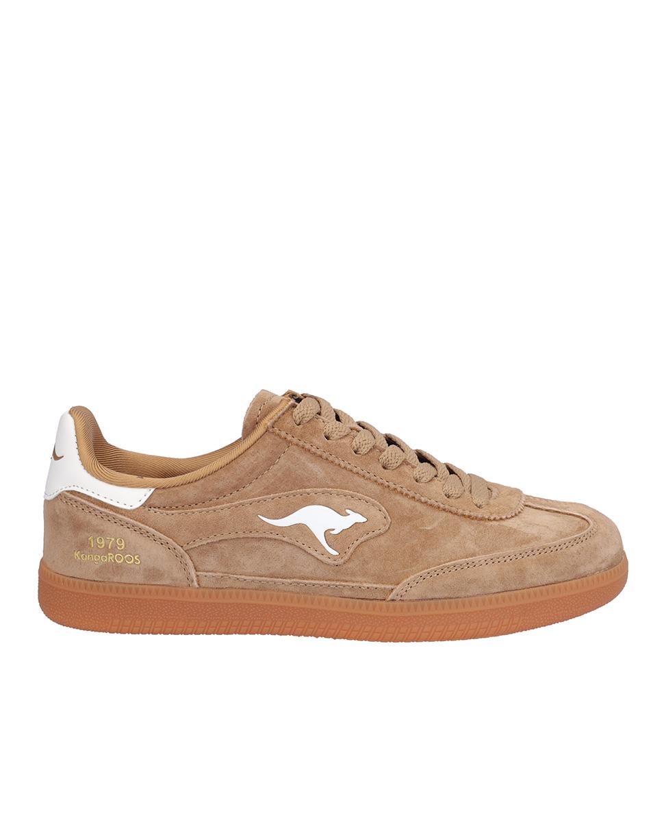 Zapatillas deportivas de mujer de piel con dibujo lateral - Kangaroos - Marrón claro Marrón claro-1