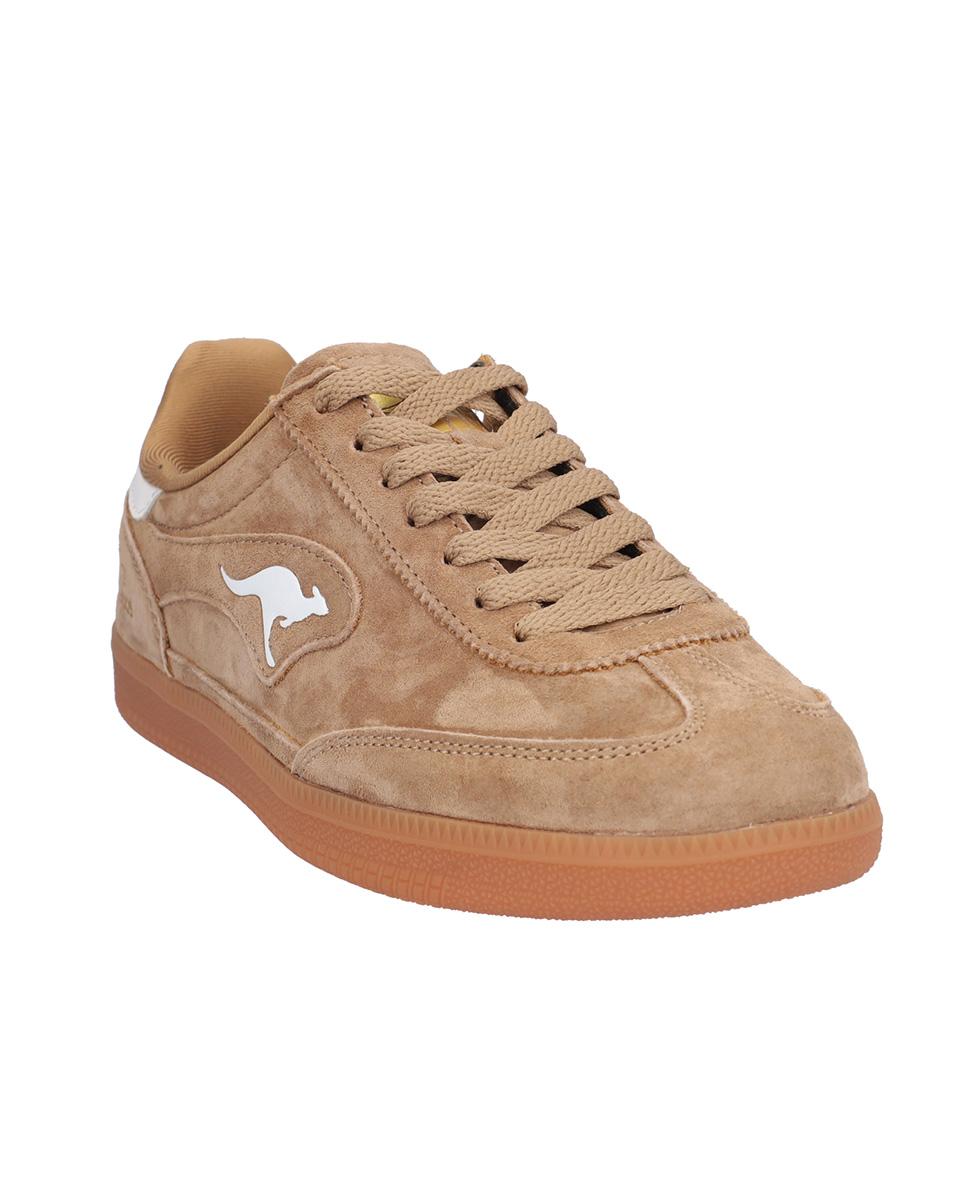 Zapatillas deportivas de mujer de piel con dibujo lateral - Kangaroos - Marrón claro Marrón claro-3
