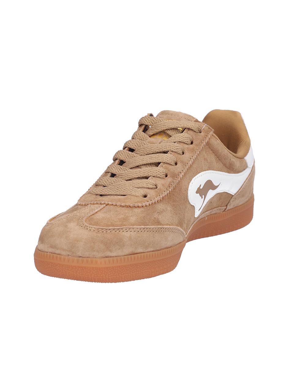 Zapatillas deportivas de mujer de piel con dibujo lateral - Kangaroos - Marrón claro Marrón claro-2