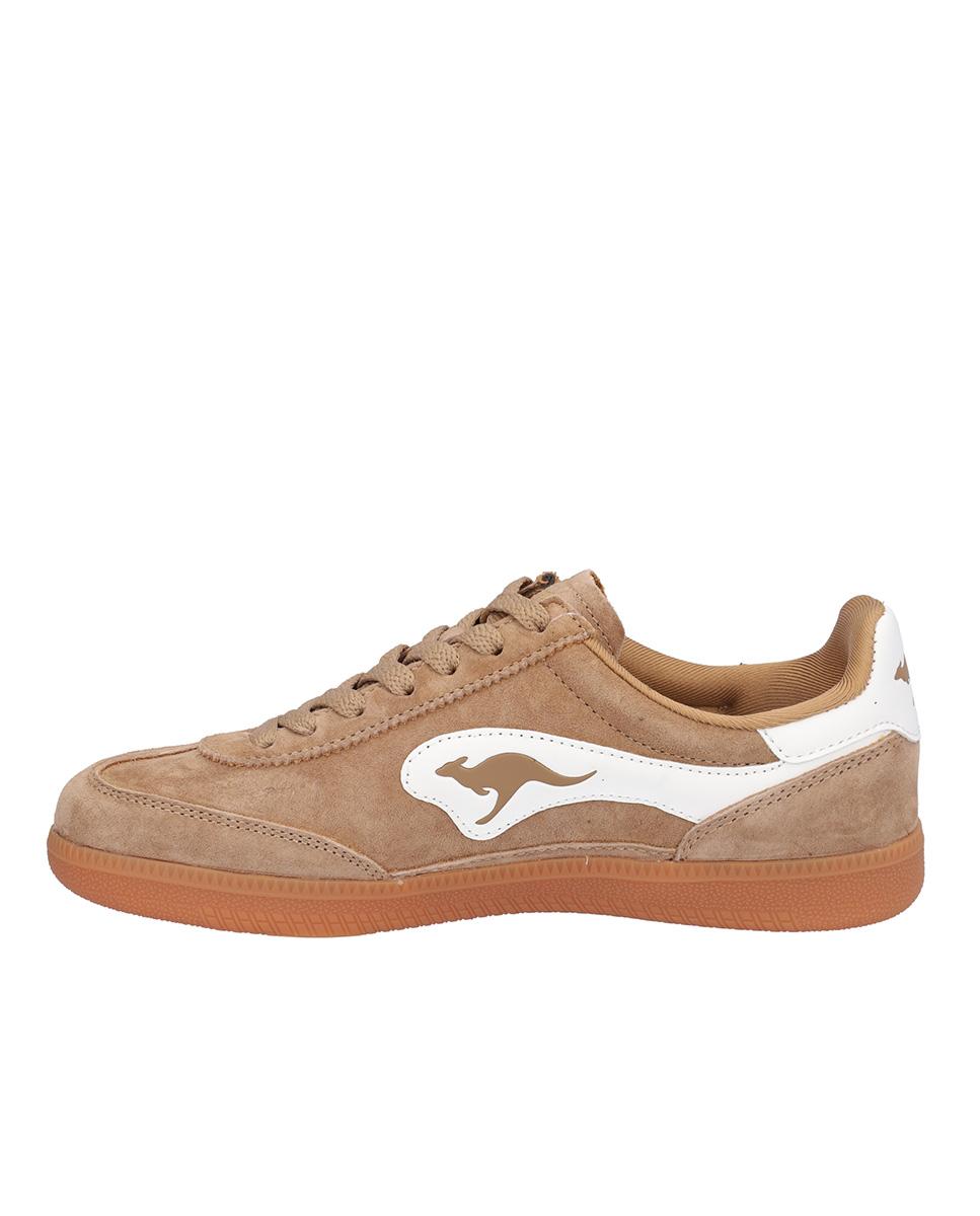 Zapatillas deportivas de mujer de piel con dibujo lateral - Kangaroos - Marrón claro Marrón claro-4