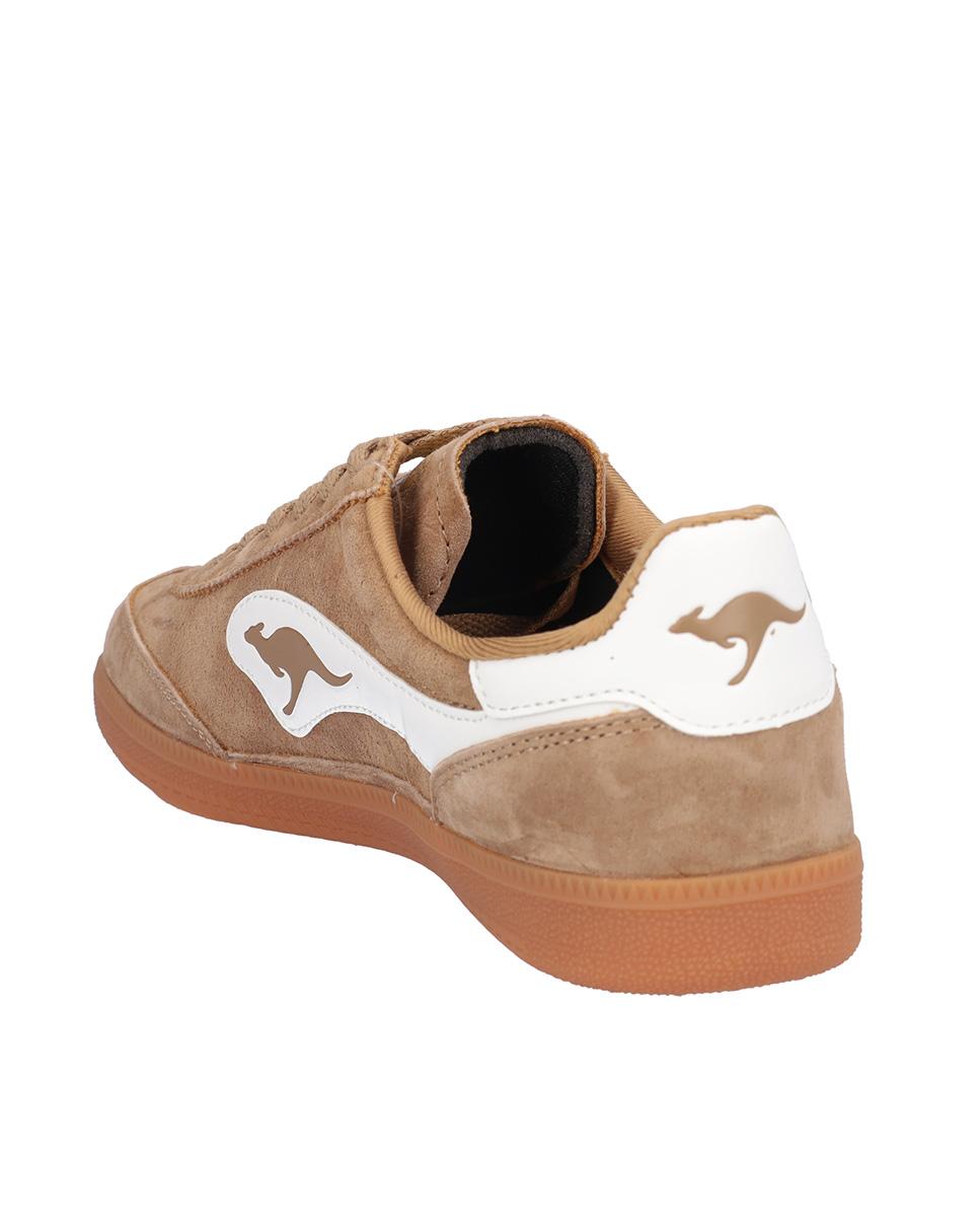 Zapatillas deportivas de mujer de piel con dibujo lateral - Kangaroos - Marrón claro Marrón claro-5