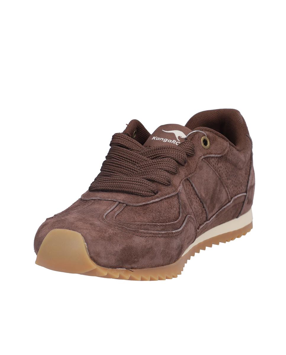 Zapatillas deportivas de mujer de piel con suela a contraste en liso - Kangaroos - Marrón oscuro Marrón oscuro-2