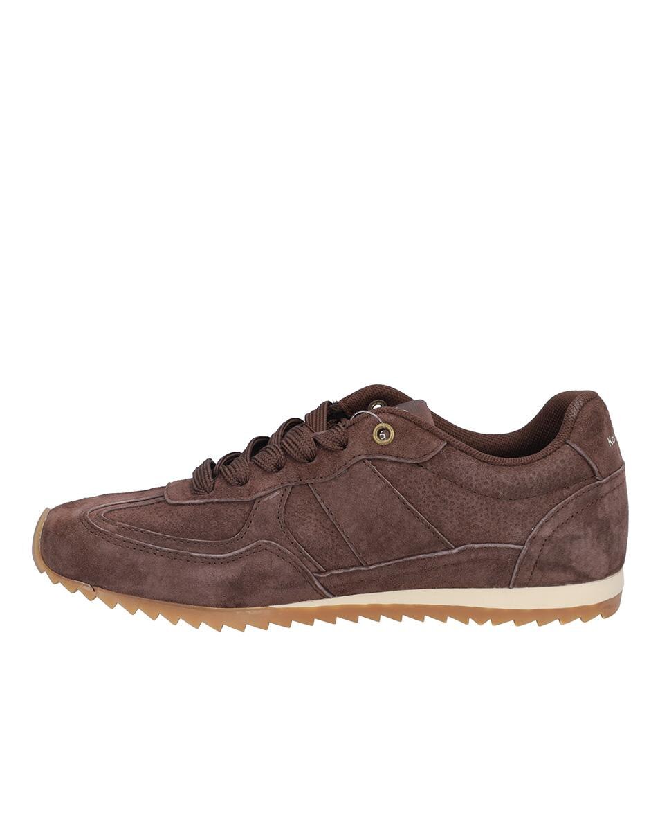 Zapatillas deportivas de mujer de piel con suela a contraste en liso - Kangaroos - Marrón oscuro Marrón oscuro-4