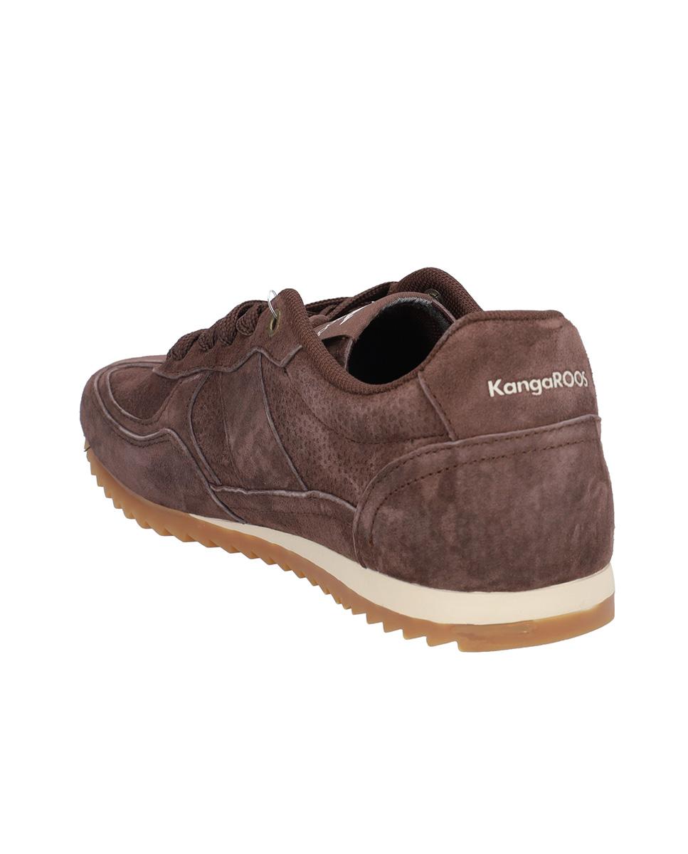 Zapatillas deportivas de mujer de piel con suela a contraste en liso - Kangaroos - Marrón oscuro Marrón oscuro-5