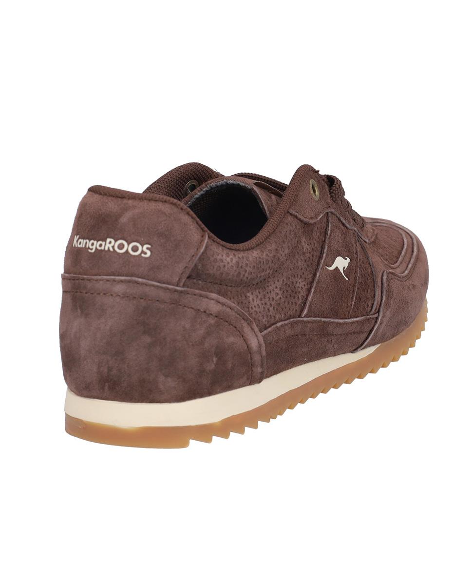 Zapatillas deportivas de mujer de piel con suela a contraste en liso - Kangaroos - Marrón oscuro Marrón oscuro-6