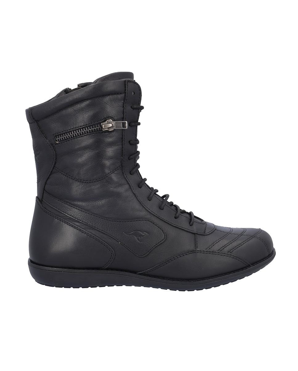 Botas básicas de mujer de piel estilo boxing con cordones - Kangaroos - Negro Negro-1