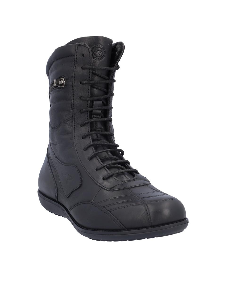 Botas básicas de mujer de piel estilo boxing con cordones - Kangaroos - Negro Negro-3