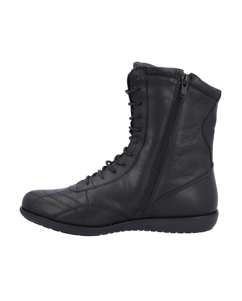 Botas básicas de mujer de piel estilo boxing con cordones - Kangaroos - Negro Negro-4