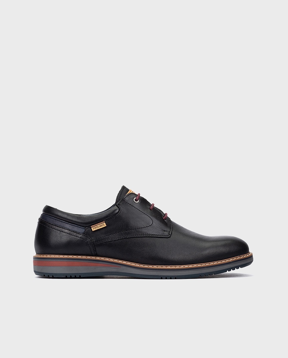 Imagen 0 de Zapatos de cordones de hombre de piel con plantilla extraíble Negro