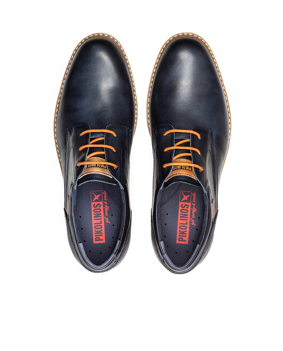 Imagen 5 de Zapatos de cordones de hombre de piel con plantilla extraíble - Azul Azul