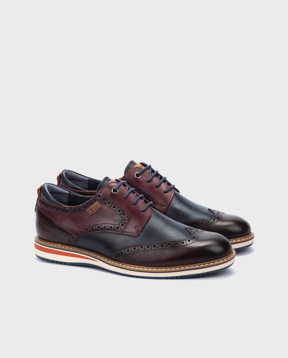 Zapatos de cordones de hombre de piel con plantilla extraíble - Pikolinos - Marrón oscuro Marrón oscuro-2