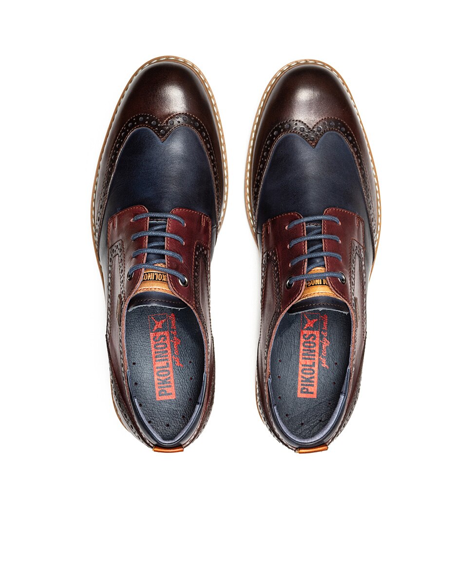 Zapatos de cordones de hombre de piel con plantilla extraíble - Pikolinos - Marrón oscuro Marrón oscuro-5