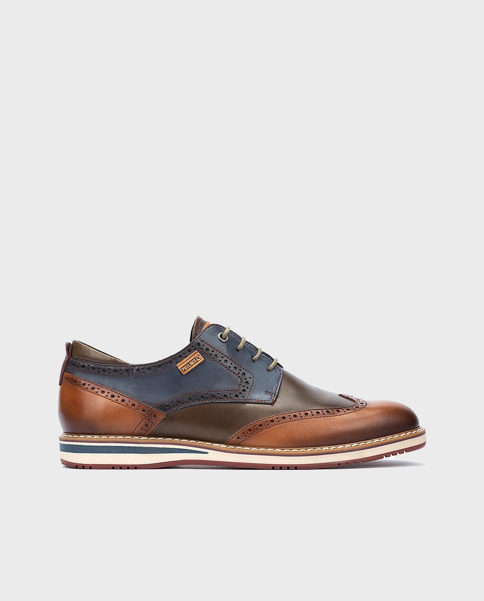 Zapatos de cordones de hombre de piel con plantilla extraíble - Pikolinos - Marrón Marrón-1