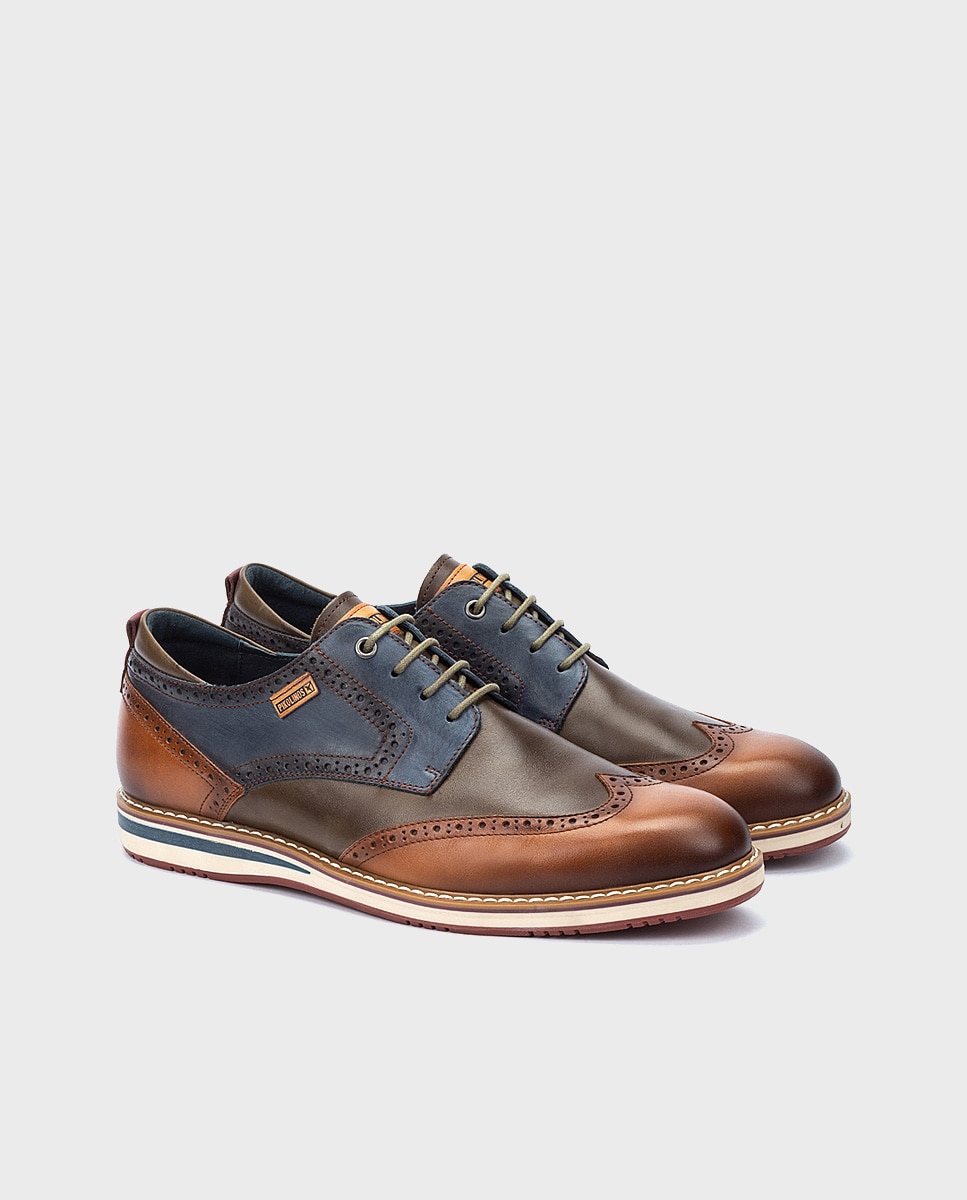 Zapatos de cordones de hombre de piel con plantilla extraíble - Pikolinos - Marrón Marrón-2