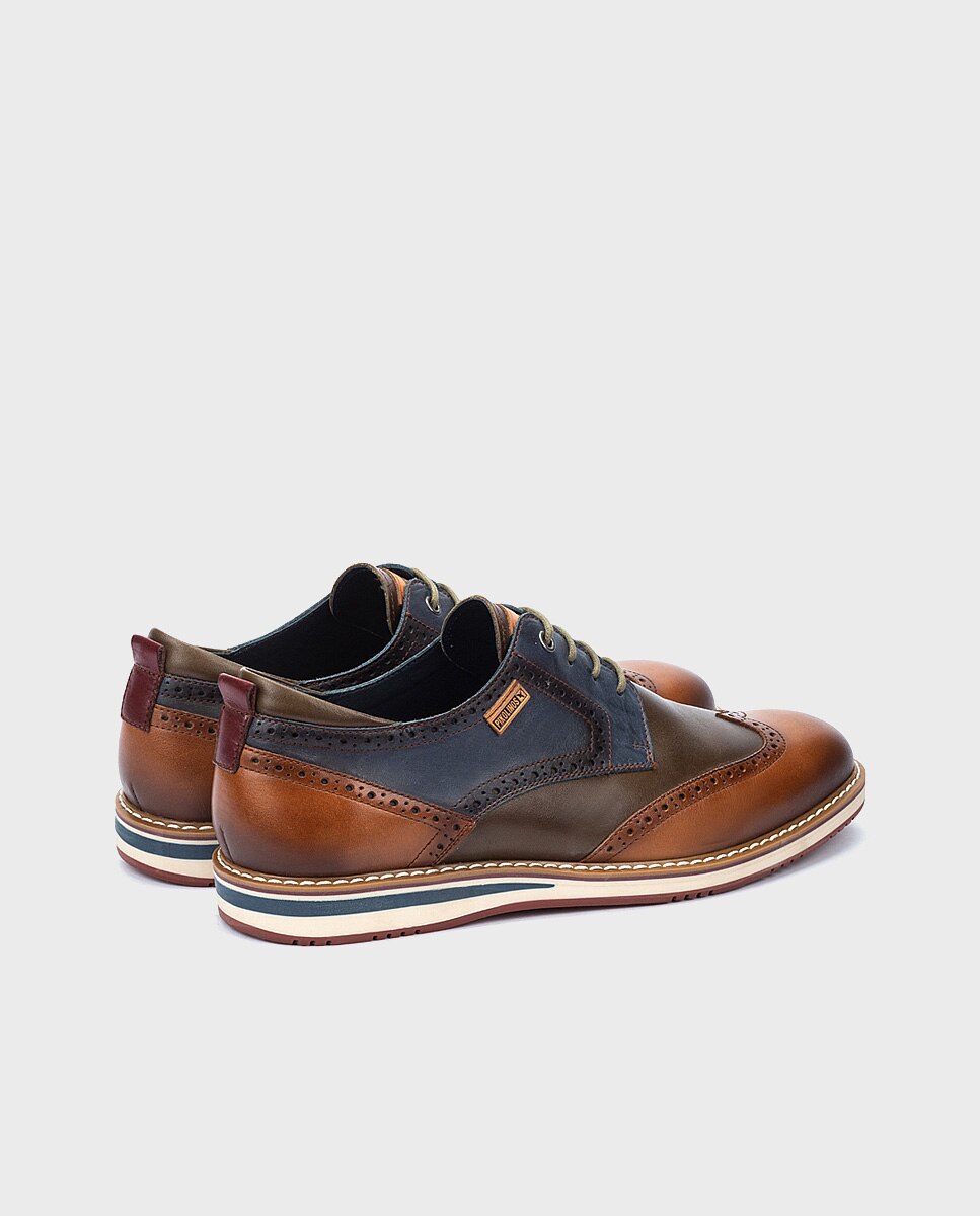 Zapatos de cordones de hombre de piel con plantilla extraíble - Pikolinos - Marrón Marrón-3