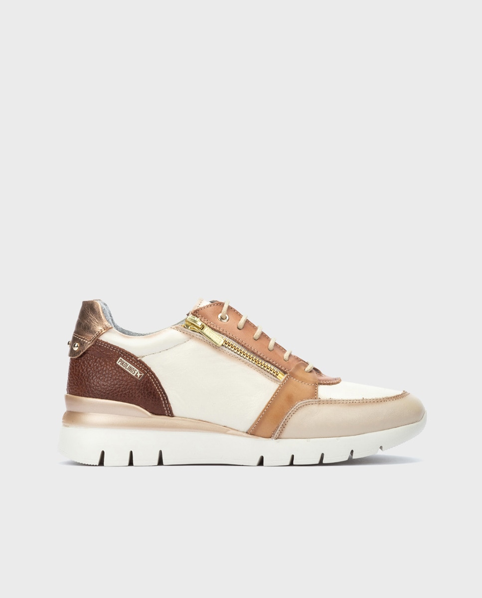 Pikolinos - Zapatillas de piel de mujer con suela extraligera y plantilla acolchada Memory Foam.