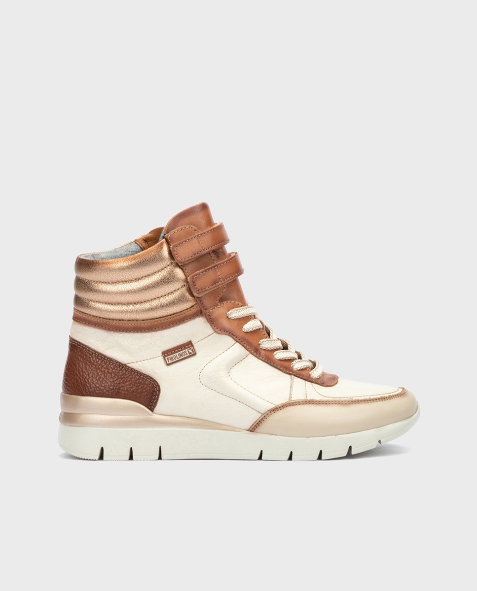 Imagen 0 de Zapatillas de mujer de piel con suela extraligera y plantilla acolchada memory foam Blanco