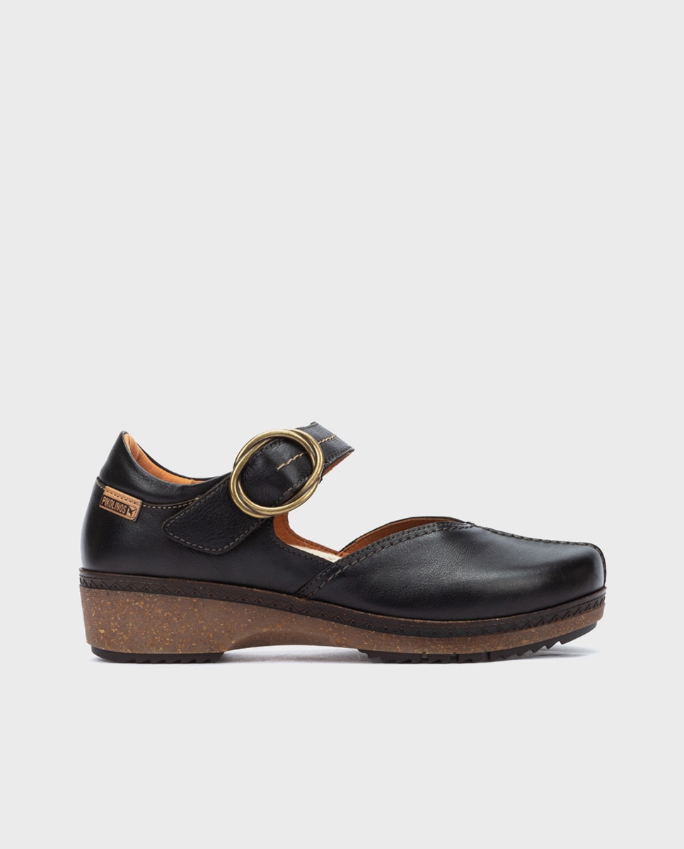 Zapatos planos de mujer de piel con plantilla memory foam extraíble - Pikolinos - Negro Negro-1