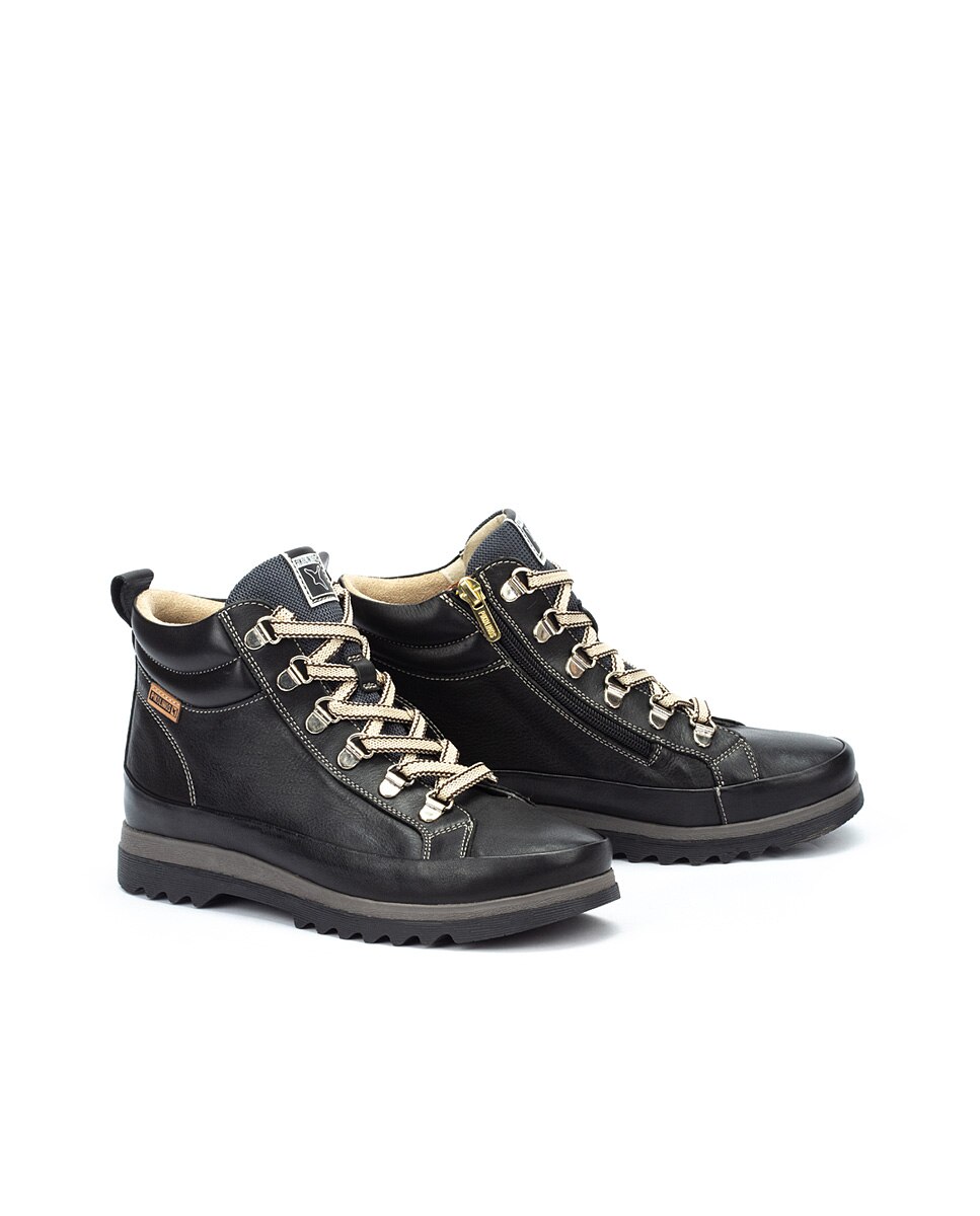 Zapatillas de mujer de piel con plantilla Memory Foam extraíble - Pikolinos - Negro Negro-5