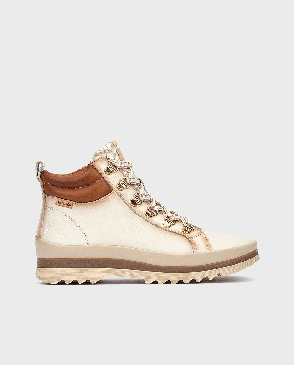 Botines de mujer de piel con plantilla memory foam extraíble - Pikolinos - Blanco Blanco-1