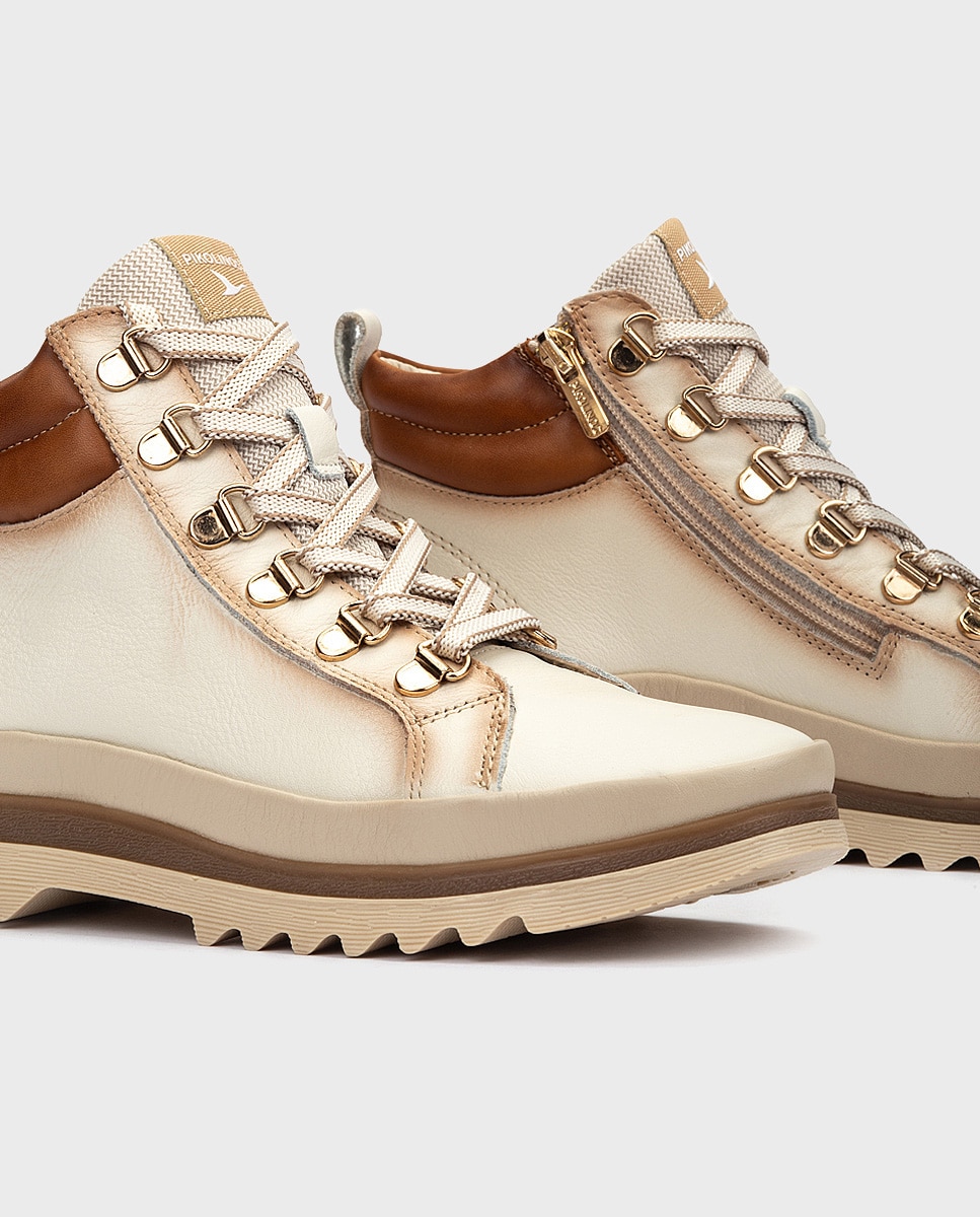 Botines de mujer de piel con plantilla memory foam extraíble - Pikolinos - Blanco Blanco-4