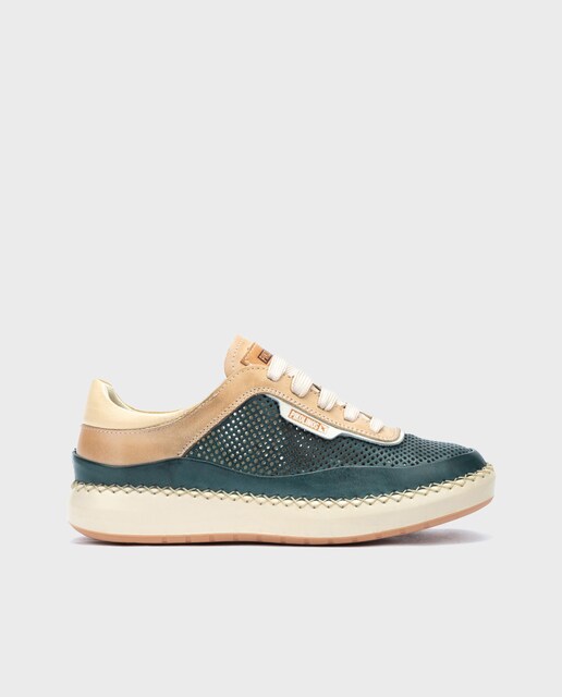 Imagen 0 de Zapatillas de mujer de piel con cordones