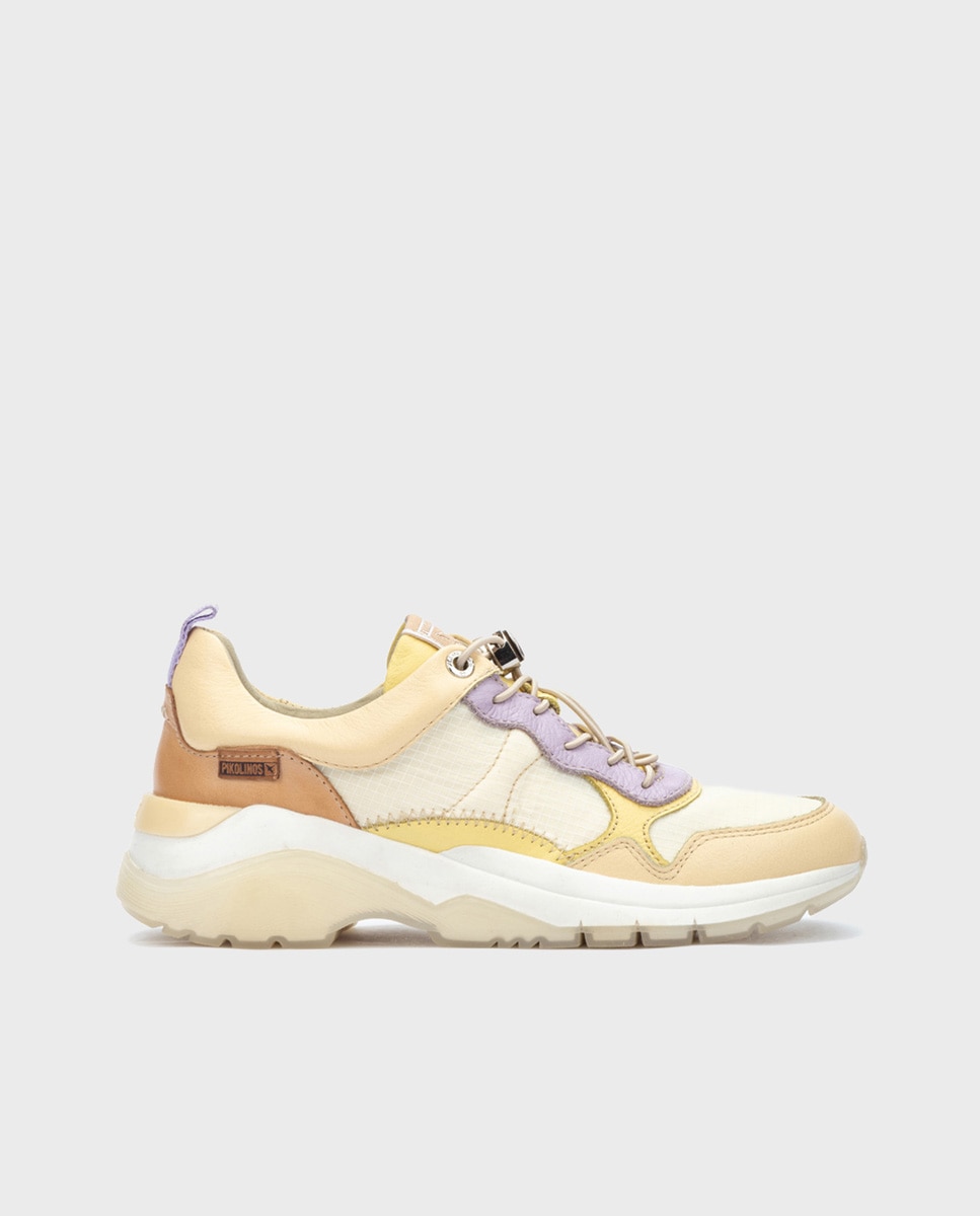 Pikolinos - Zapatillas de mujer de piel con cordones elásticos.