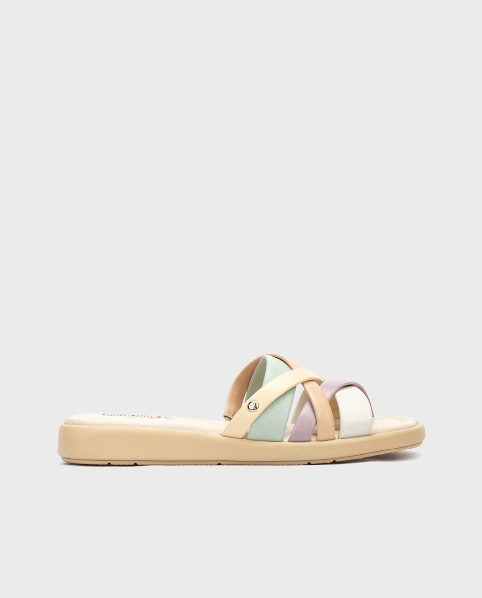 Pikolinos - Sandalias planas de mujer de piel.