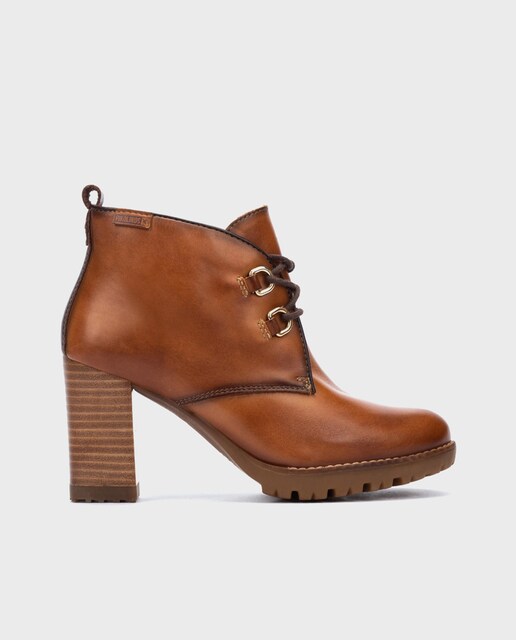 Imagen 0 de Zapatos de salón de mujer de piel con cordones y tacón bloque