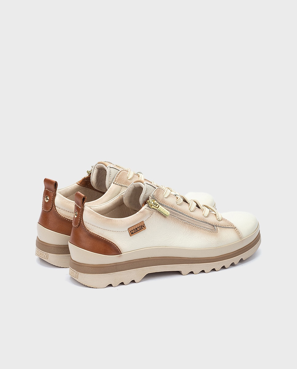 Zapatillas de mujer de piel con plantilla Memory Foam extraíble - Pikolinos - Blanco Blanco-3