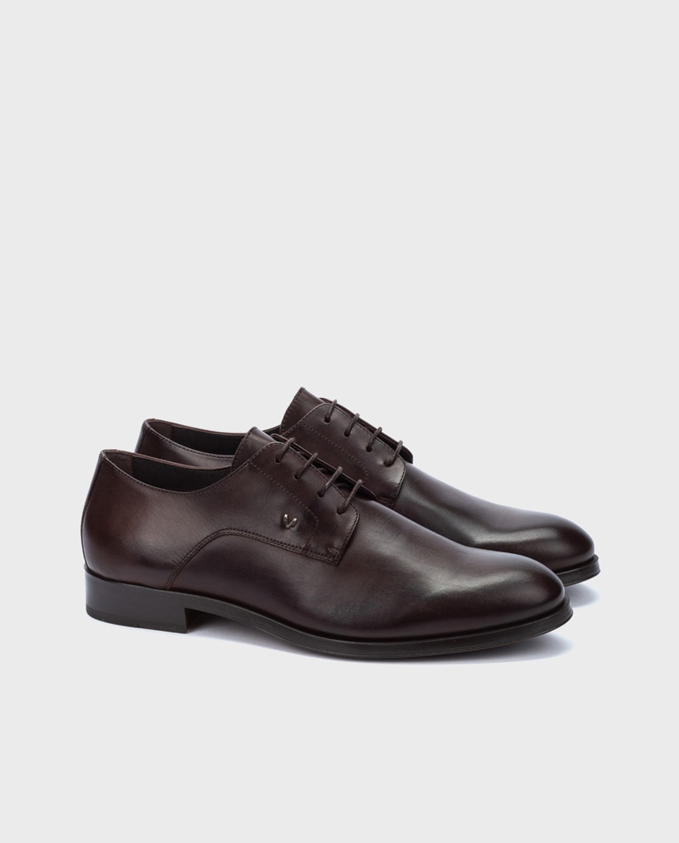 Zapatos de cordones Empire de hombre en piel con pala lisa - Martinelli - Marrón oscuro Marrón oscuro-3