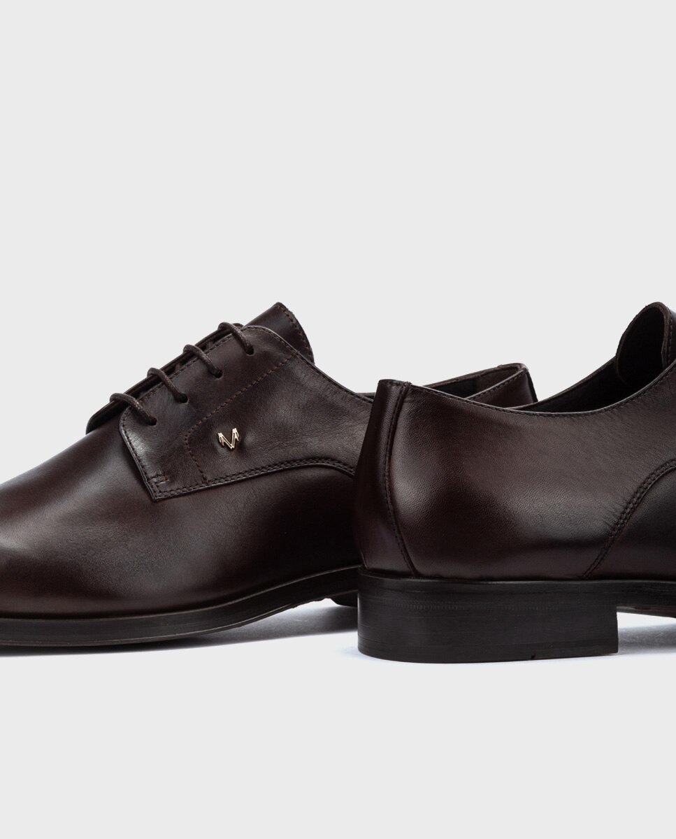 Zapatos de cordones Empire de hombre en piel con pala lisa - Martinelli - Marrón oscuro Marrón oscuro-4