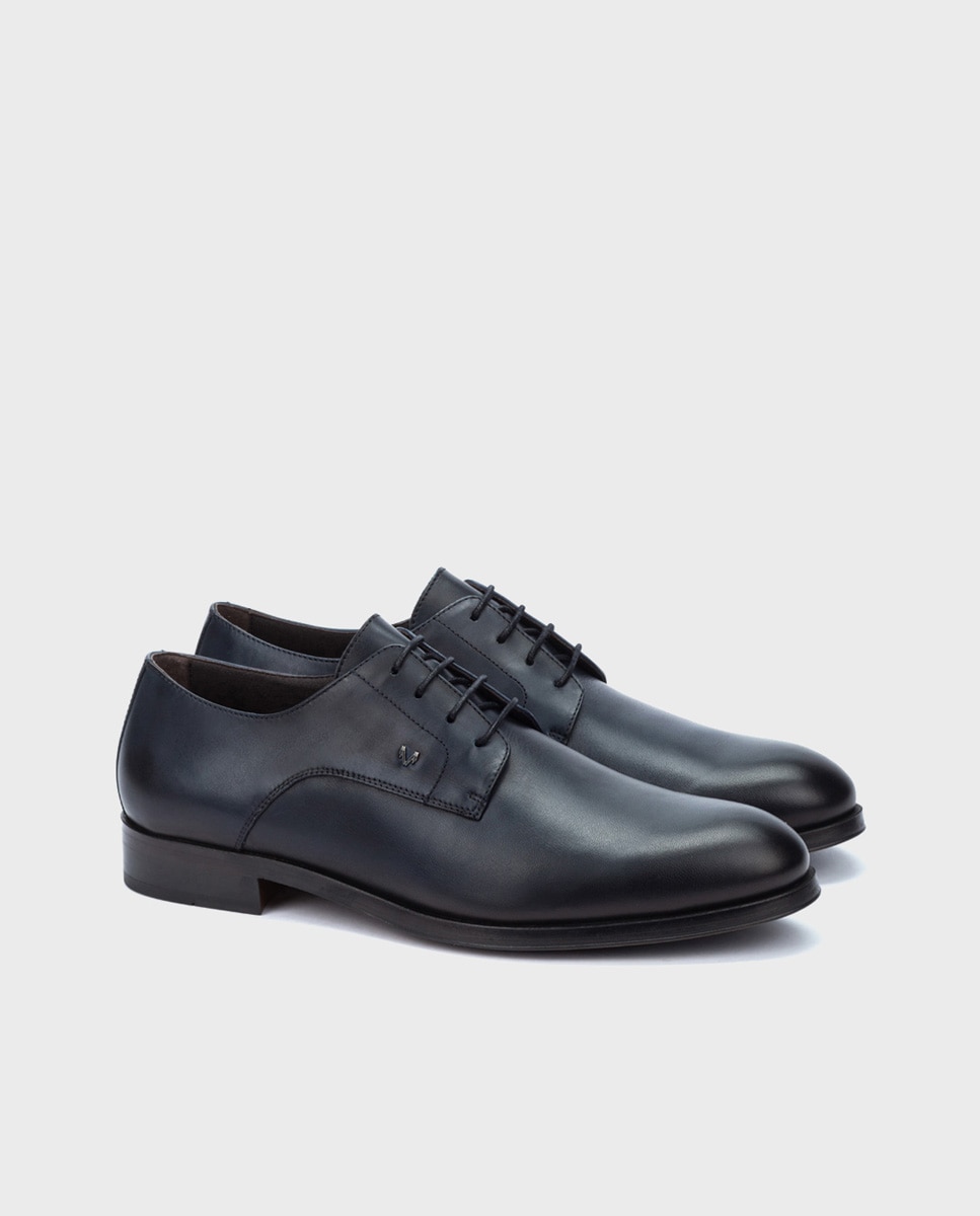 Zapatos de cordones Empire de hombre en piel con pala lisa - Martinelli - Azul Azul-3