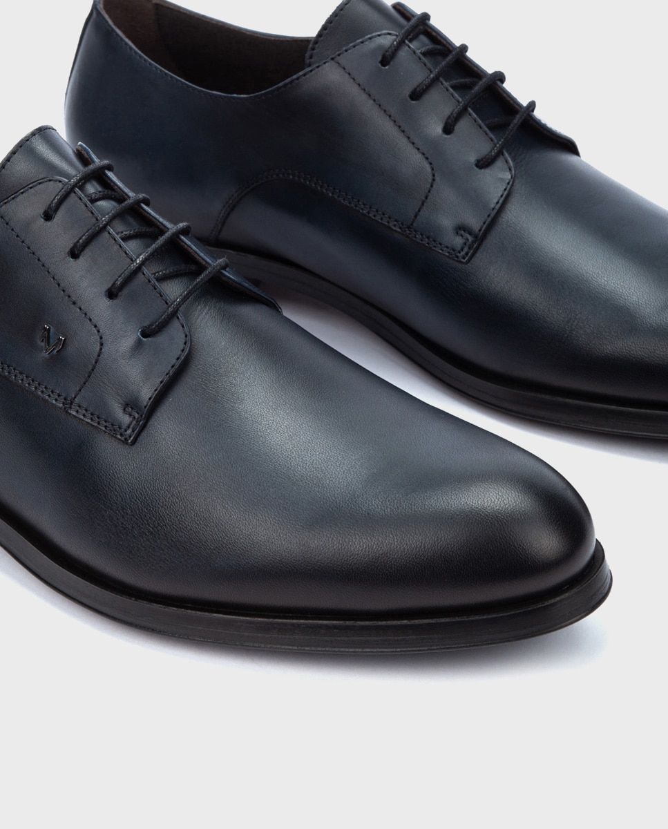 Zapatos de cordones Empire de hombre en piel con pala lisa - Martinelli - Azul Azul-4