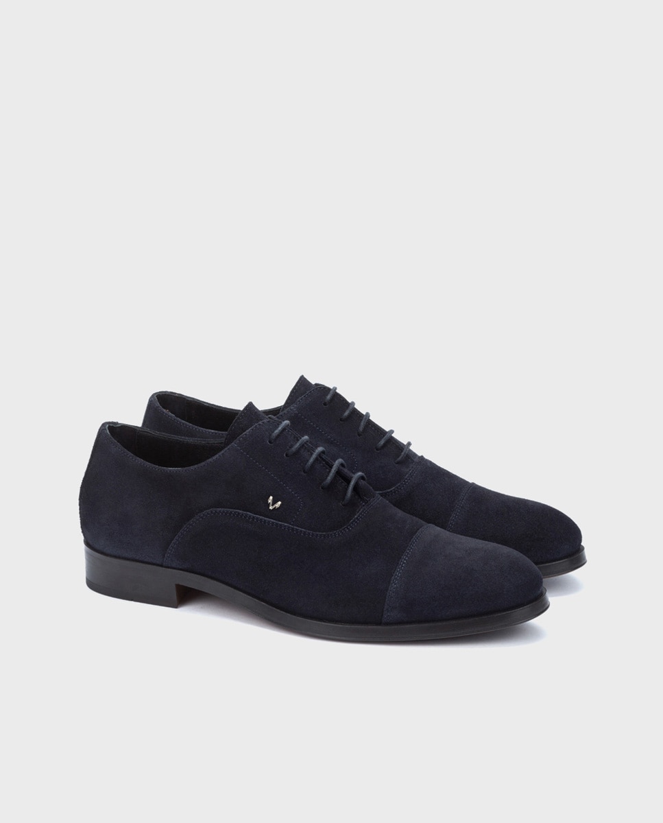 Imagen 3 de Zapatos de cordones de hombre de piel con plantilla acolchada - Azul Azul