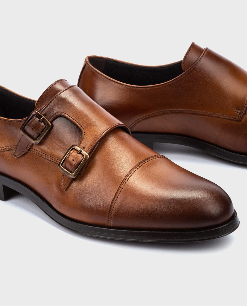 Imagen 4 de Zapatos de cordones de hombre de piel con plantilla acolchada - Marrón Marrón
