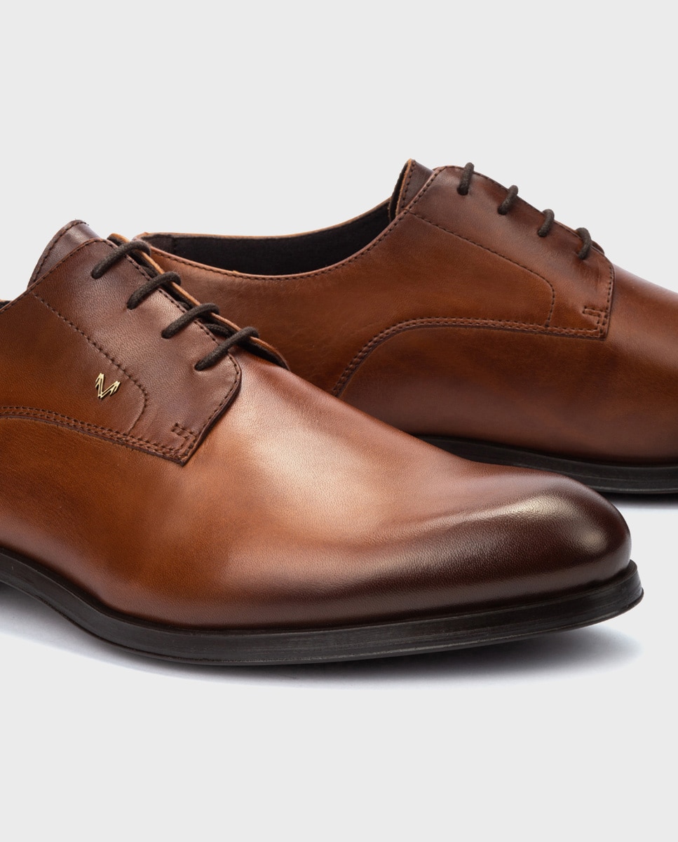 Zapatos de cordones Empire de hombre en piel con pala lisa - Martinelli - Marrón Marrón-4