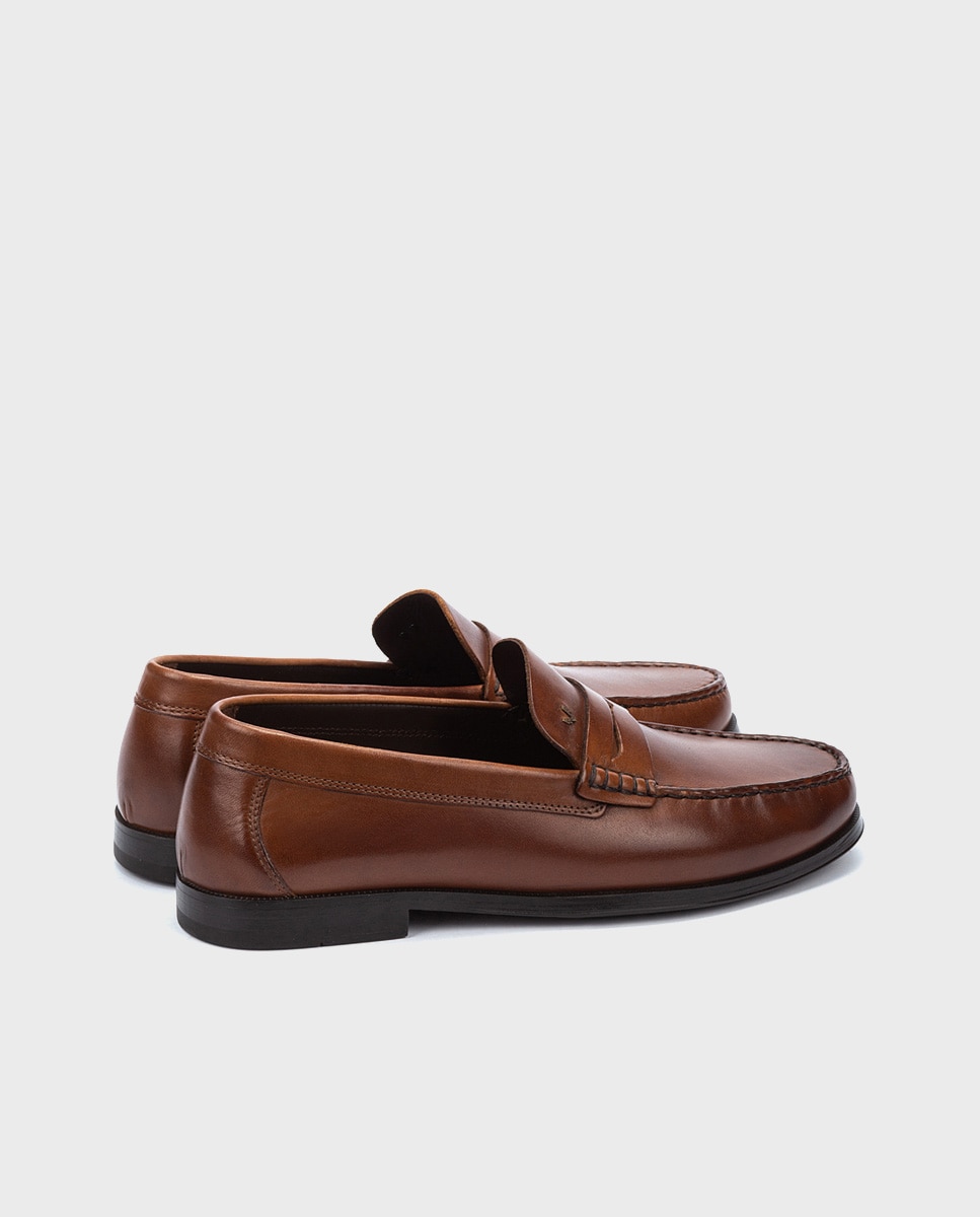 Mocasines de hombre de piel con plantilla acolchada - Martinelli - Marrón Marrón-3