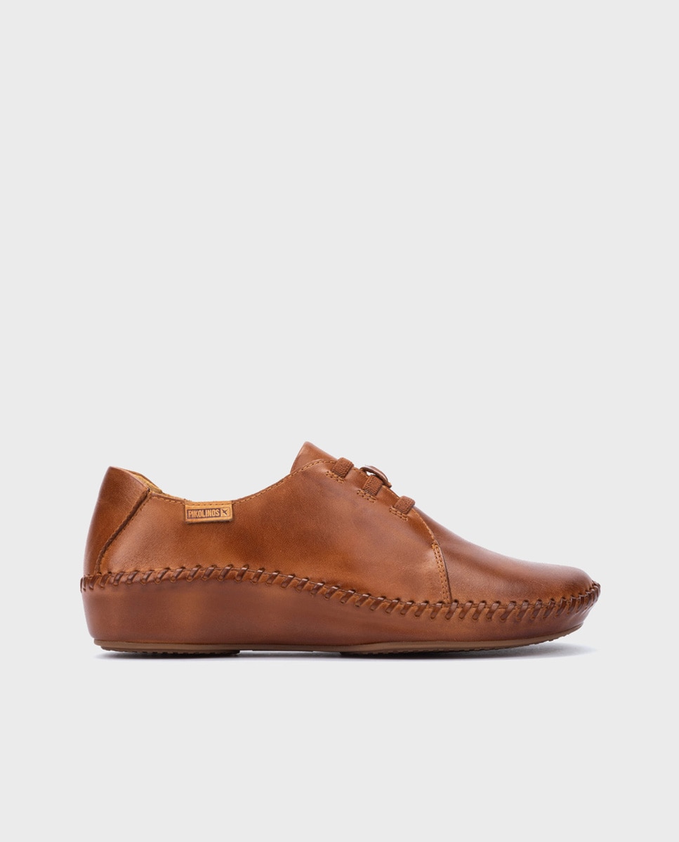 Pikolinos - Blucher de mujer de piel con cordones elásticos.
