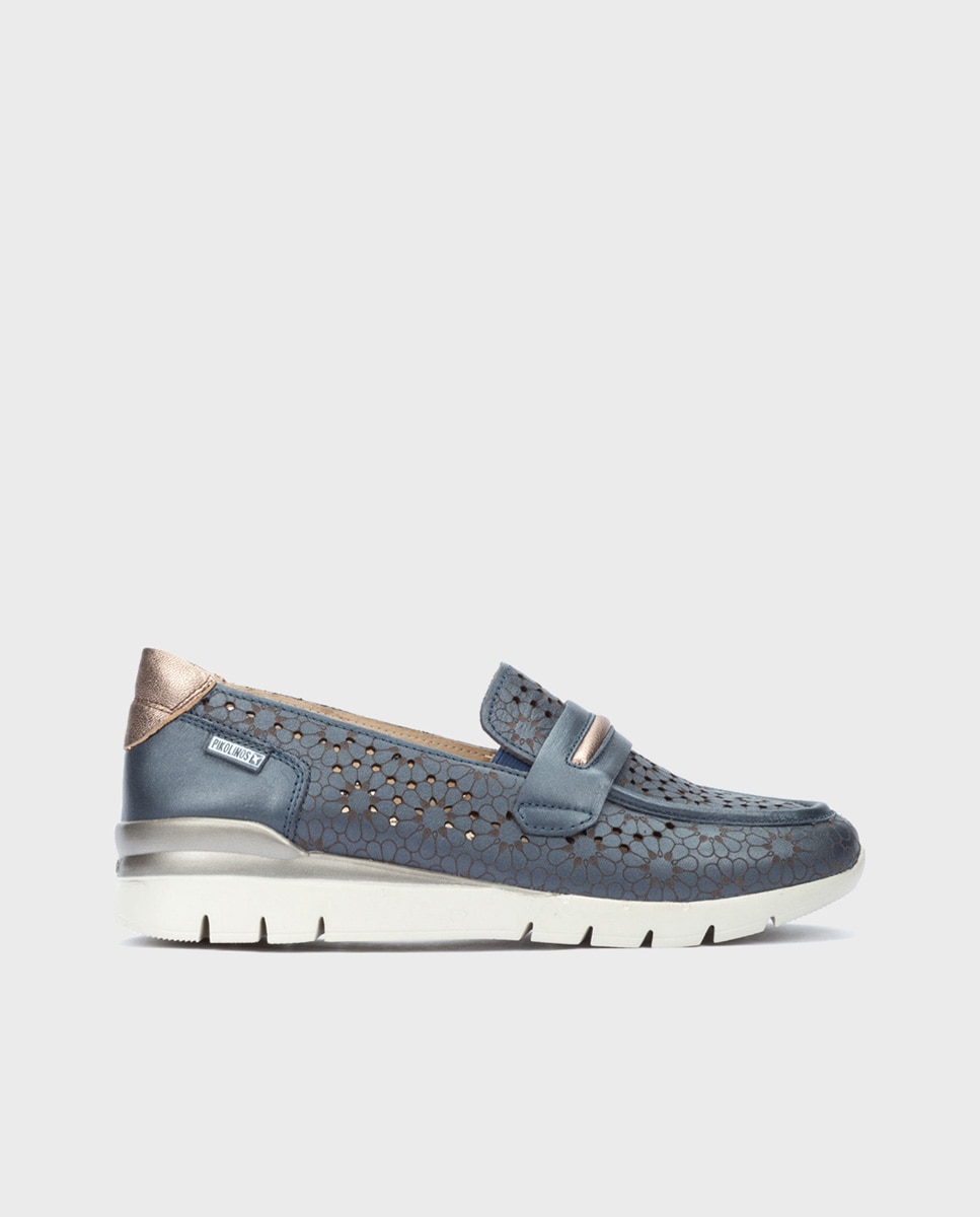Pikolinos - Mocasines de mujer de piel con plantilla acolchada Memory Foam.