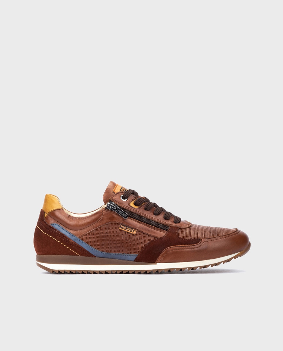 Pikolinos - Zapatillas de hombre de piel con plantilla memory foam extraí­ble.