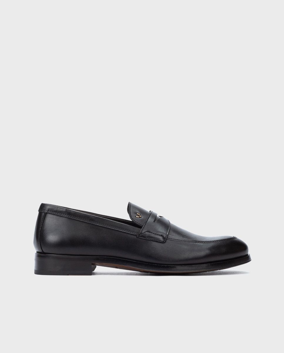Imagen 0 de Mocasines de hombre de piel con plantilla acolchada en color negro Negro