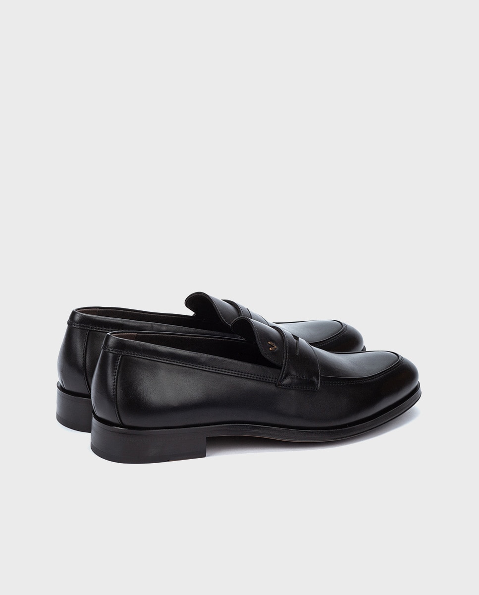 Mocasines de hombre de piel con plantilla acolchada en color - Martinelli - Negro Negro-2