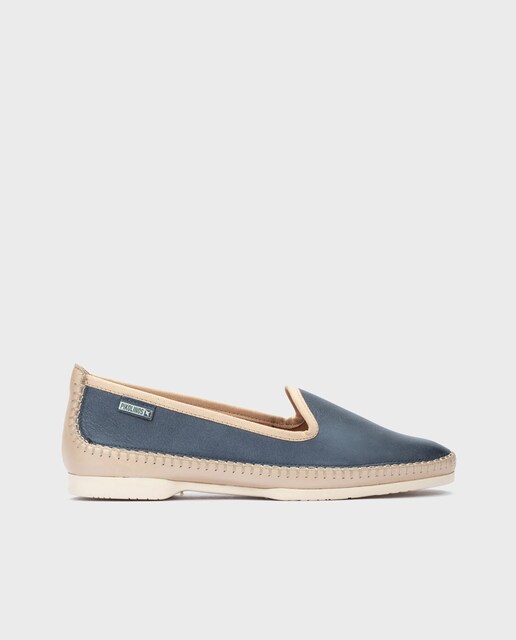 Imagen 0 de Mocasines de mujer de piel con plantilla acolchada en color azul