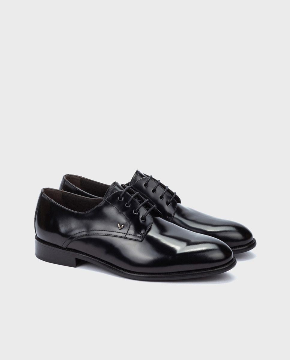 Imagen 3 de Zapatos de cordones de hombre de piel con plantilla acolchada en color - Negro Negro